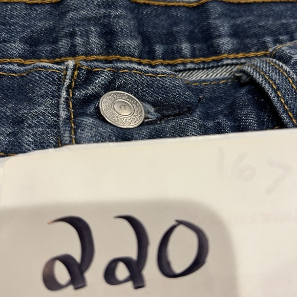 Levis 501 Shorts Womens 34‎ Blue Denim 3" Cutoffs Button Fly Straight American - Picture 9 of 9